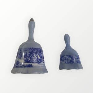 Scenic Blue Ceramic Bell Set